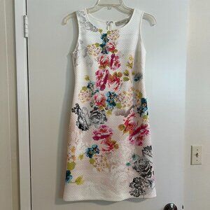 Italian Floral Quilted Dress with Watercolor Flowers